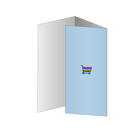 Faltblatt Wickelfalz 6-Seiter | DIN lang 10,0 cm x 21,0 cm hoch | beidseitig bedruckt