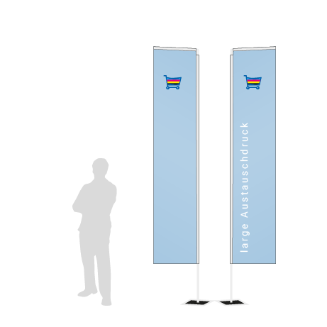 Beachflag Rechteck Austauschdruck | Large (401 cm) | beidseitig bedruckt